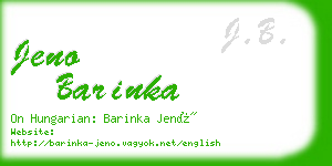 jeno barinka business card